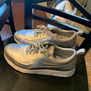 Metallic Silver Nike AirMaxes